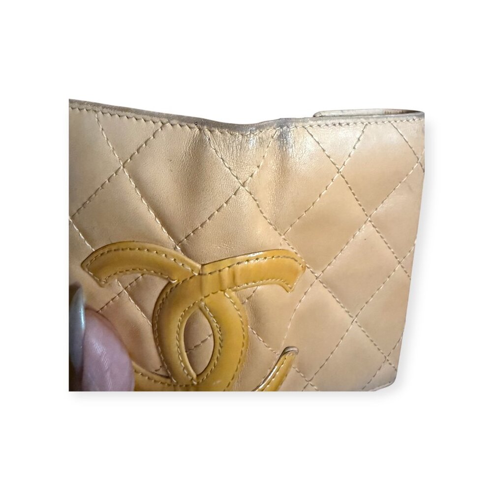 Vintage Chanel Cambon Peach Nude Quilted Leather Key Case | Box - Picture 5 of 10